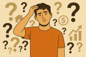 A person looking confused, symbolizing the effect of dumb advice that keeps you broke.