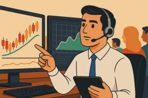 A chart showing some of the best candlestick patterns, including a long wick candle and an inside bar.